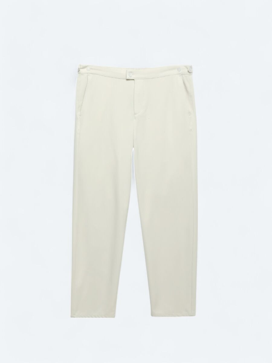 Beige Weaving Loose Fit Casual Trousers - 6