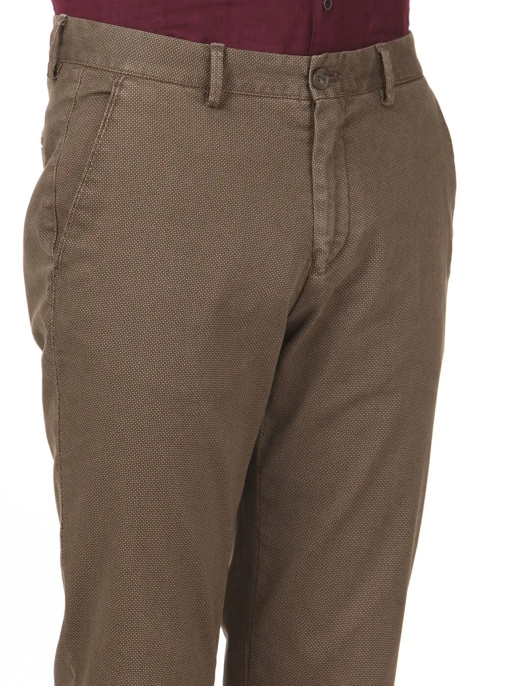 Bej Baskılı Dokuma Regular Fit Casual Pamuk Karışımlı Pantolon - 3