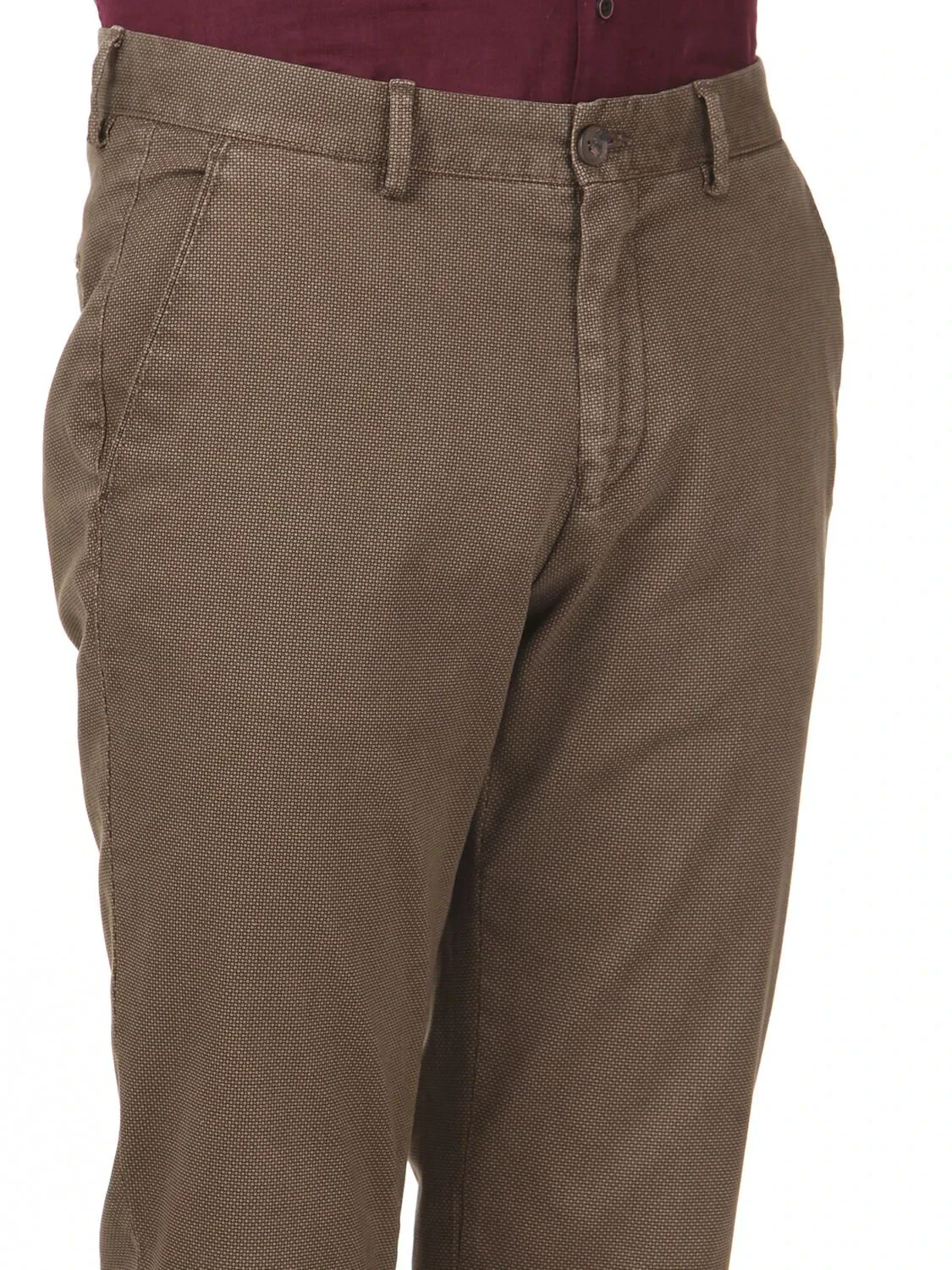 Bej Baskılı Dokuma Regular Fit Casual Pamuk Karışımlı Pantolon - 3