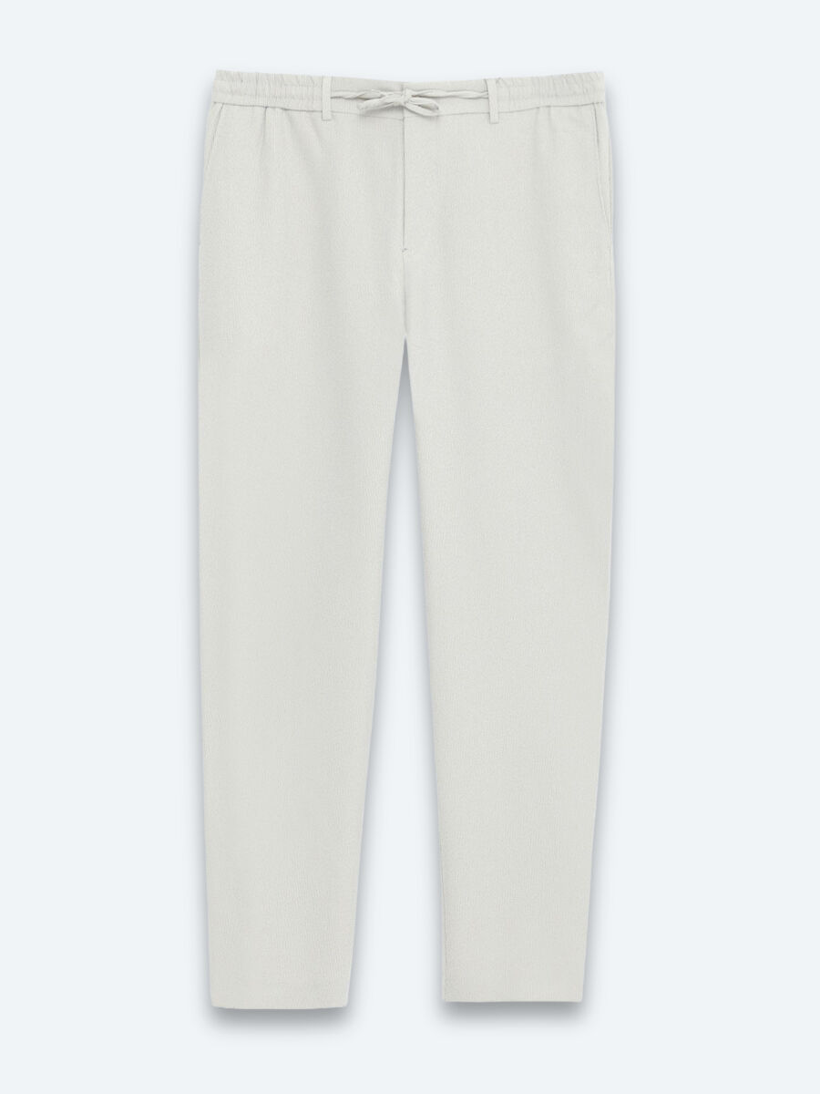 Bej Çizgili Dokuma Jogging Fit Casual Pantolon - 6