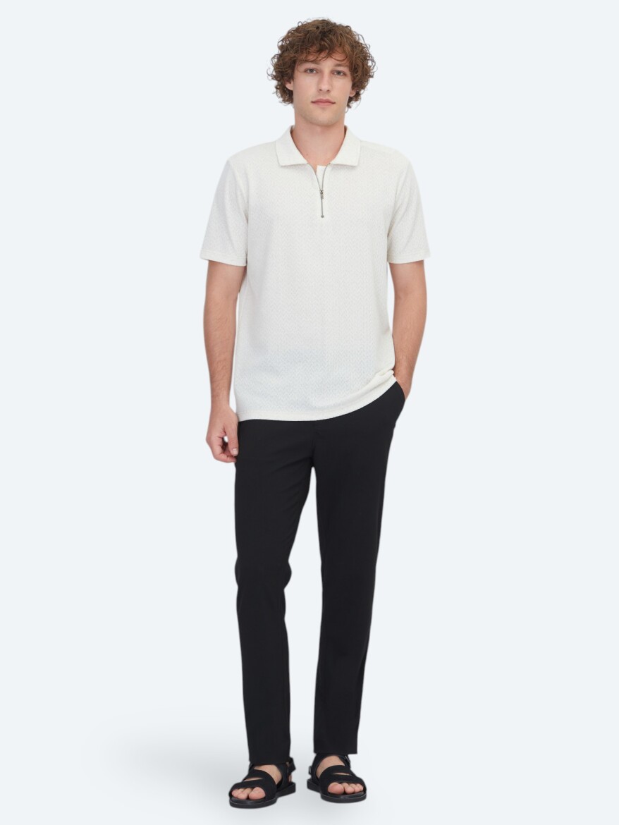 Bej Desenli Pamuk Karışımlı T-Shirt - KİP