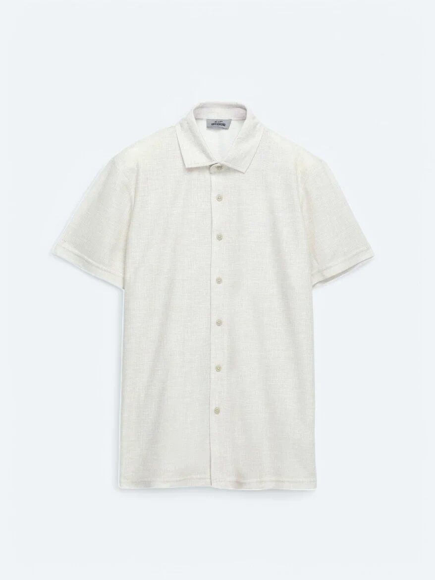 Bej Desenli Regular Fit Casual Gömlek - 6
