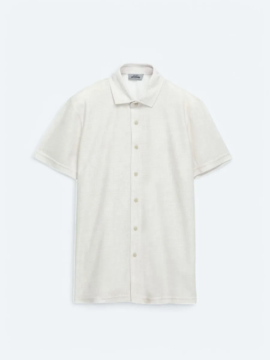 Bej Desenli Regular Fit Casual Gömlek - 6