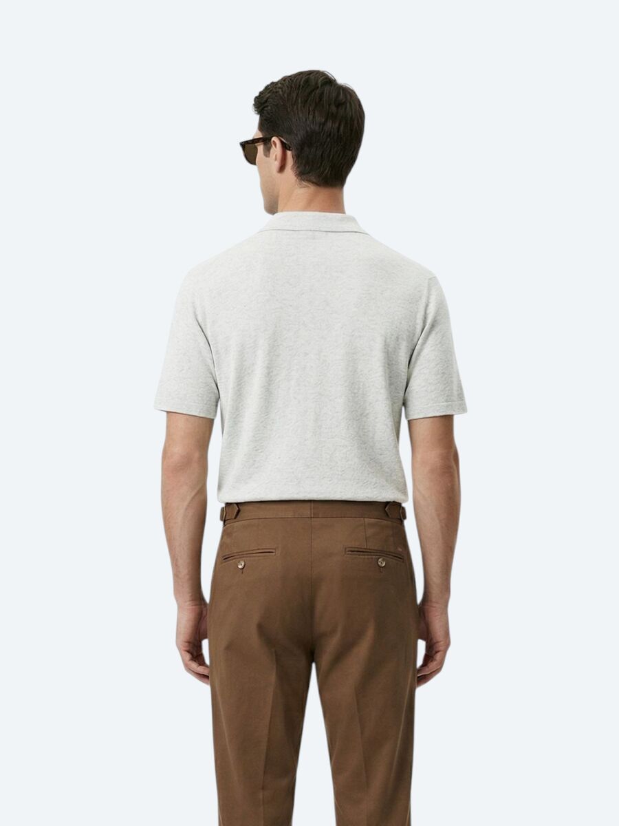 Bej Desenli Regular Fit Kısa Casual Keten Karışımlı Gömlek - 6