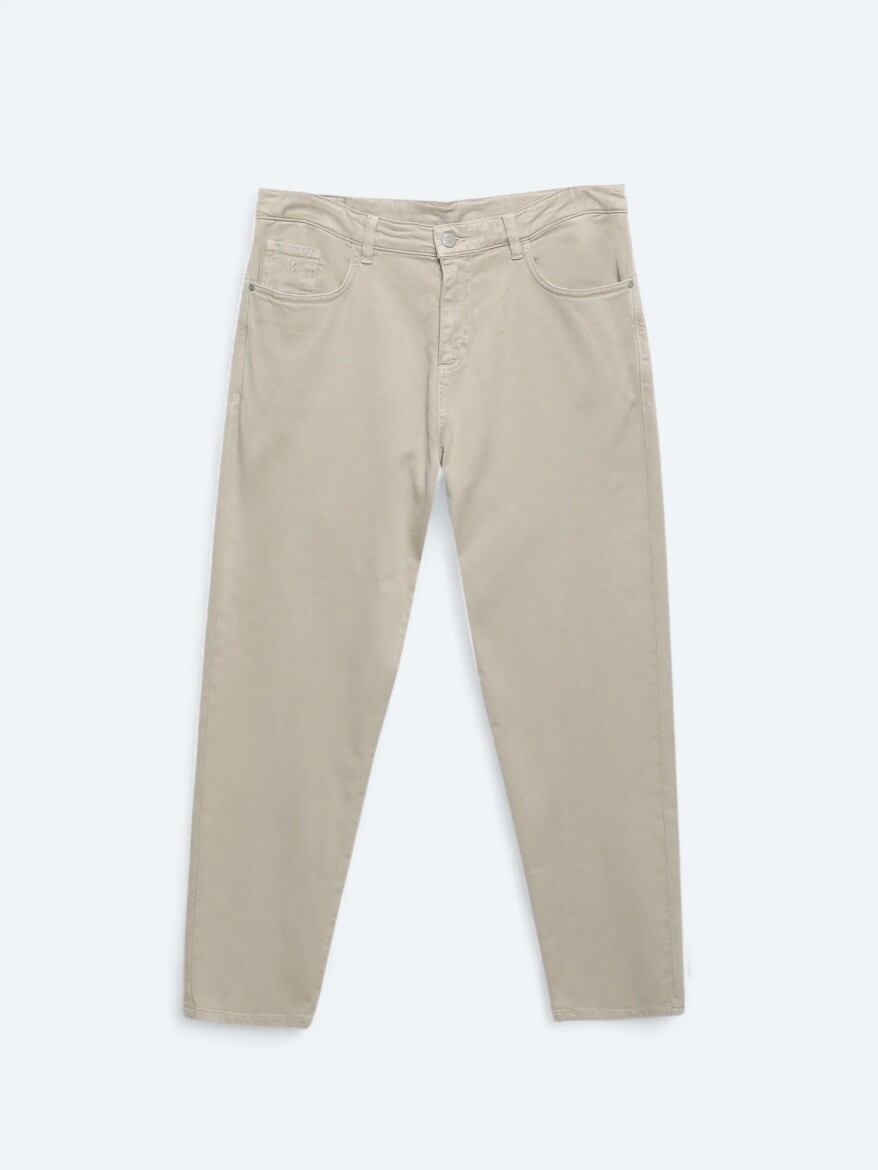Bej Dokuma Carrot Fit Casual Pamuk Karışımlı Pantolon - 6
