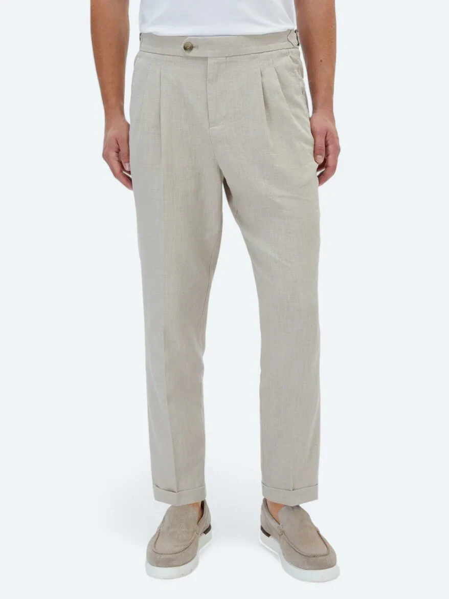 Bej Dokuma Carrot Fit Casual Pantolon - 2