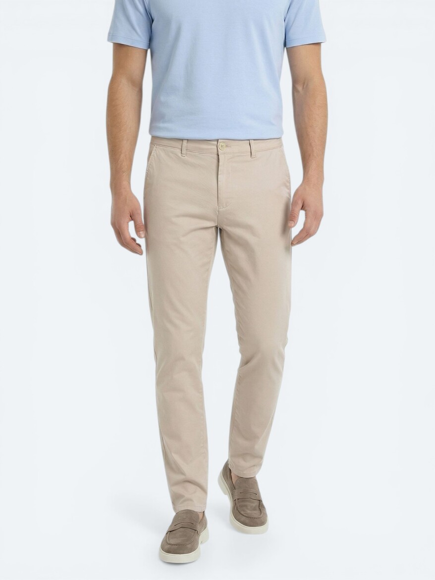 Bej Dokuma Jogging Fit Casual Pamuk Karışımlı Pantolon - KİP