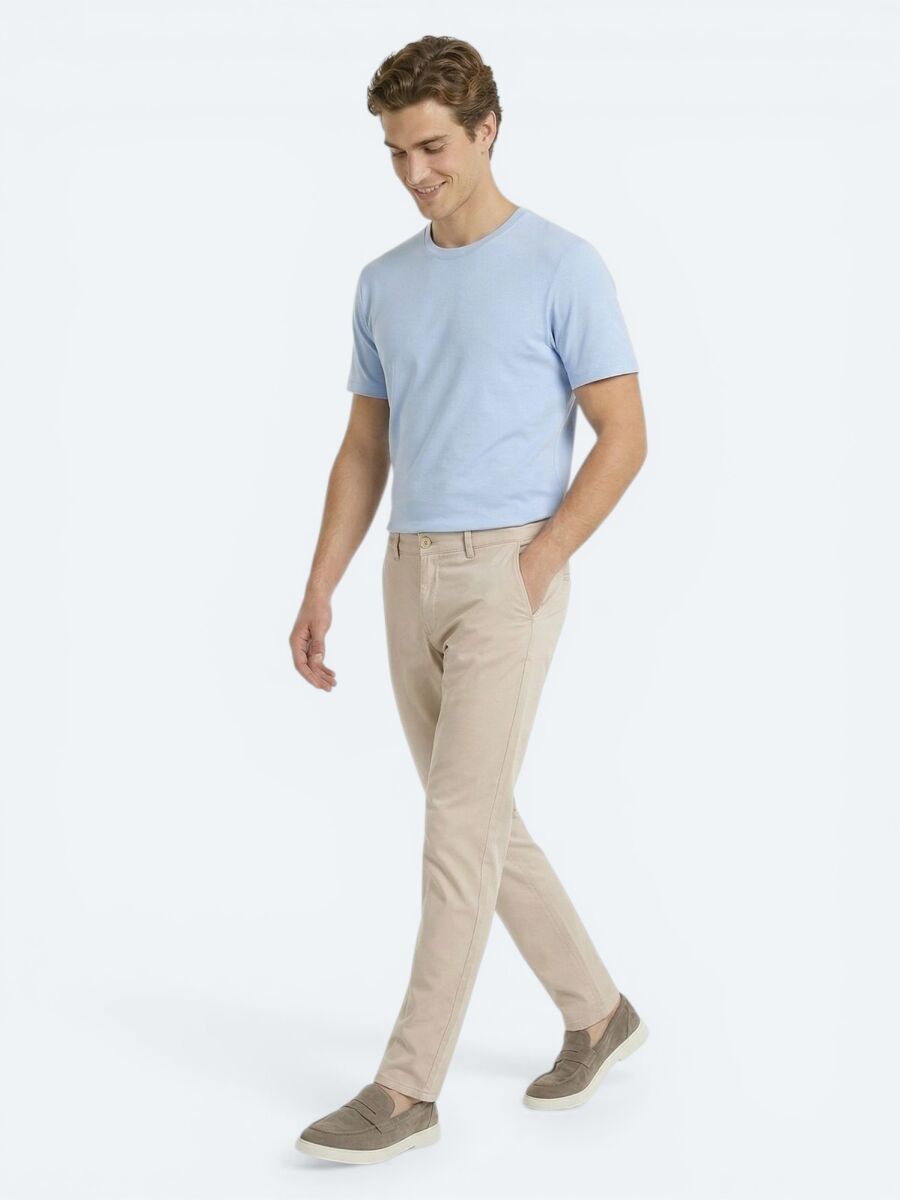 Bej Dokuma Jogging Fit Casual Pamuk Karışımlı Pantolon - 3
