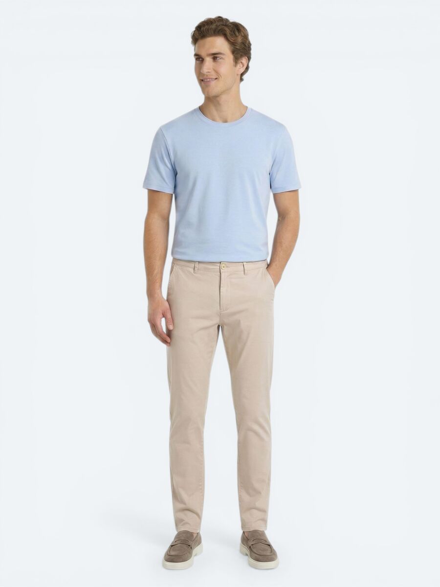 Bej Dokuma Jogging Fit Casual Pamuk Karışımlı Pantolon - 4