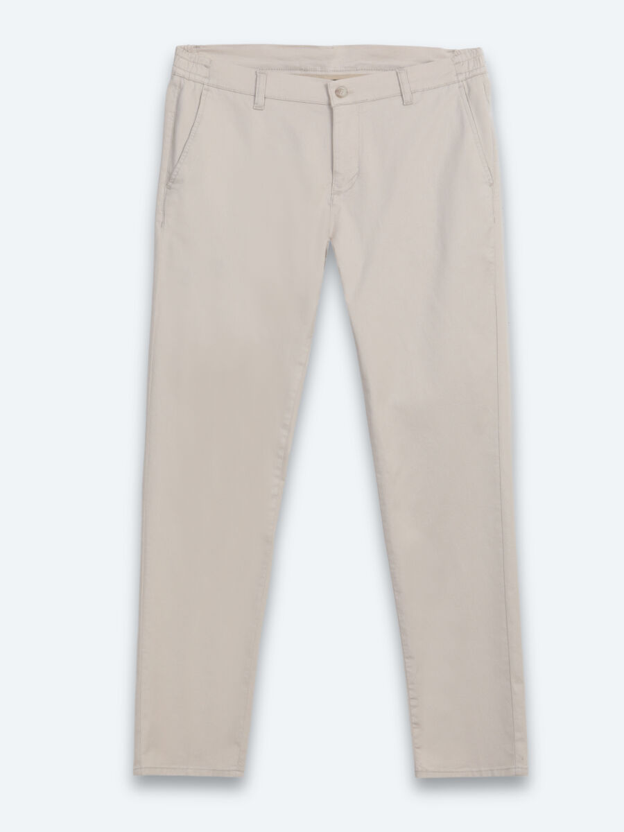 Bej Dokuma Jogging Fit Casual Pamuk Karışımlı Pantolon - 5