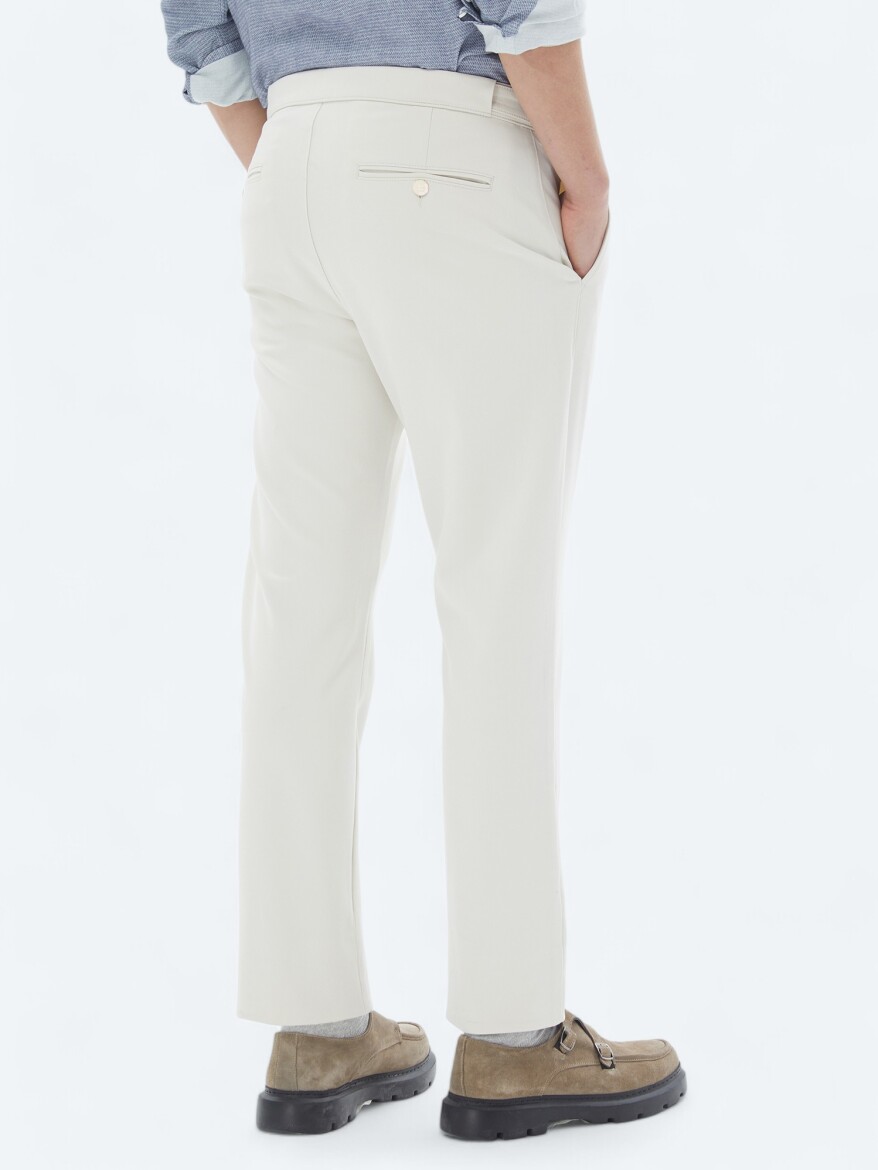 Bej Dokuma Loose Fit Casual Pantolon - 5