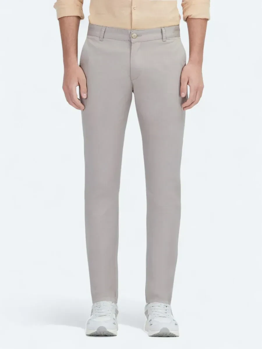Bej Dokuma Regular Fit Casual Pamuk Karışımlı Pantolon - 2