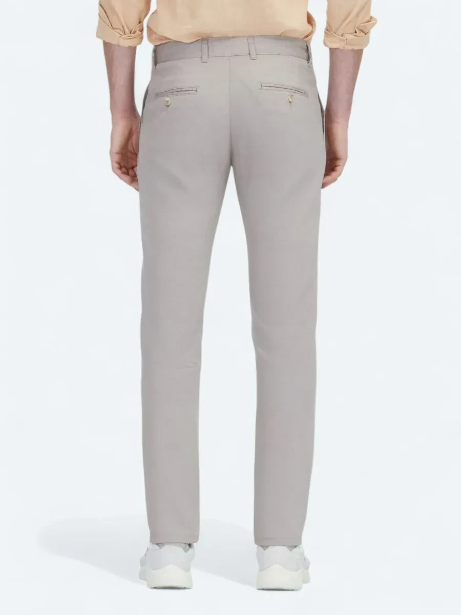 Bej Dokuma Regular Fit Casual Pamuk Karışımlı Pantolon - 4