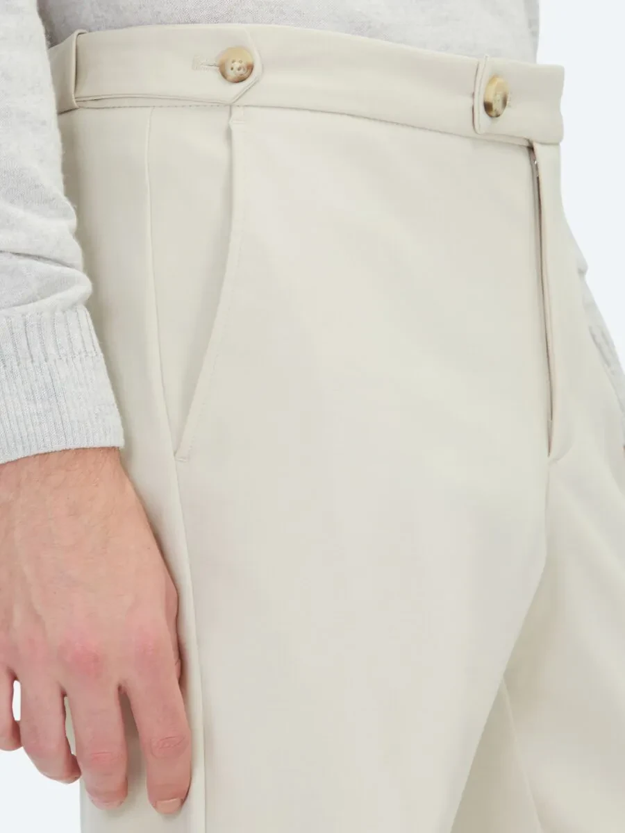 Bej Dokuma Regular Fit Smart Casual Pamuk Karışımlı Pantolon - 4