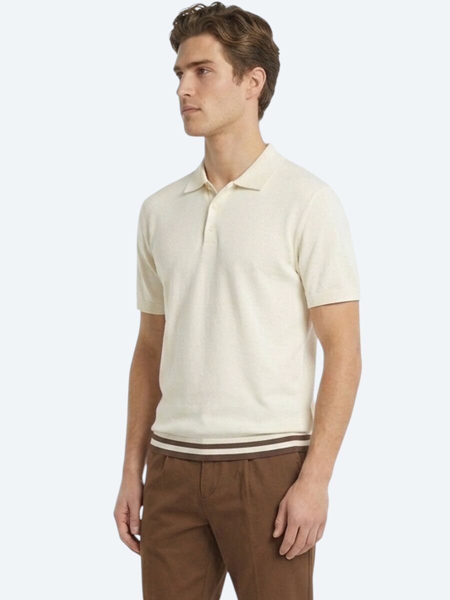 Bej Düz %100 Pamuk T-Shirt - 3