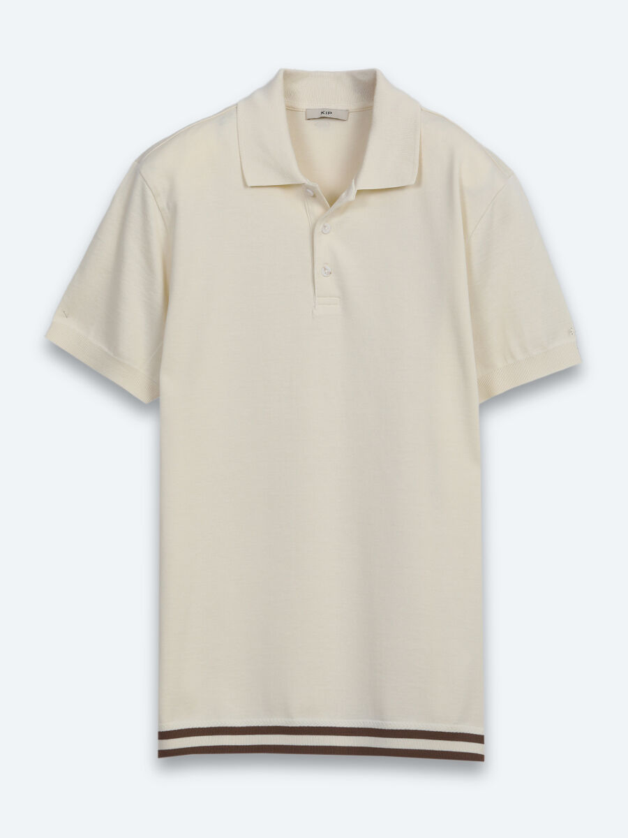 Bej Düz %100 Pamuk T-Shirt - 6
