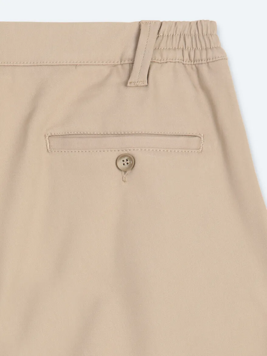 Bej Düz Dokuma Jogging Fit Casual Pamuk Karışımlı Pantolon - 9