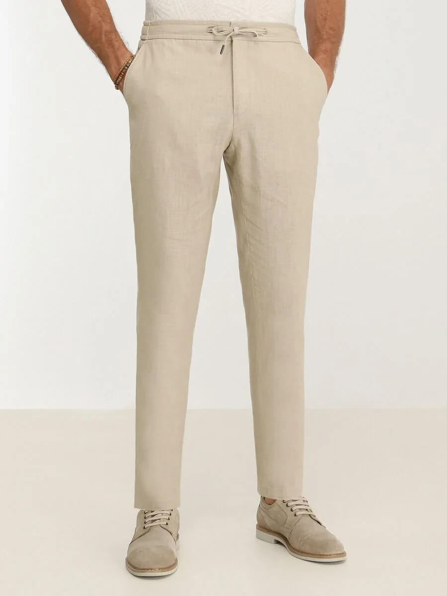 Bej Düz Modern Fit Takım Elbise - 7