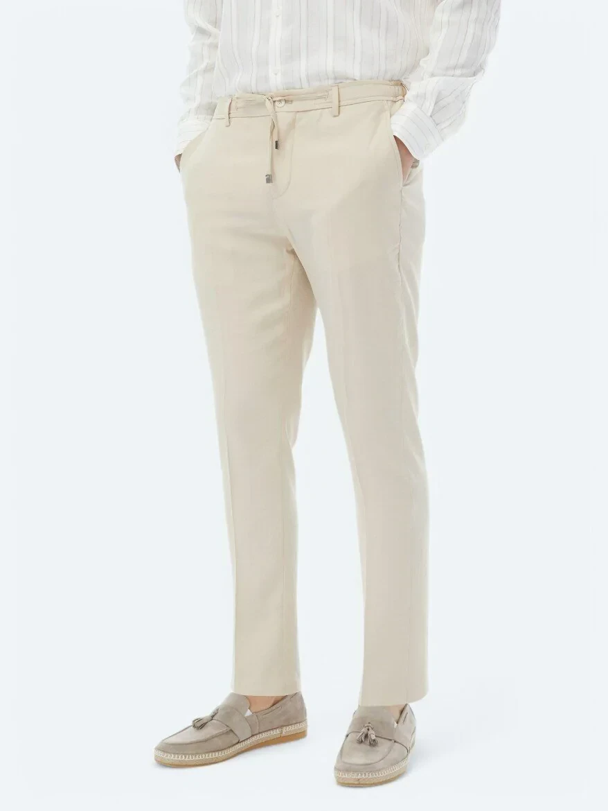 Bej Düz Modern Fit Takım Elbise - 13