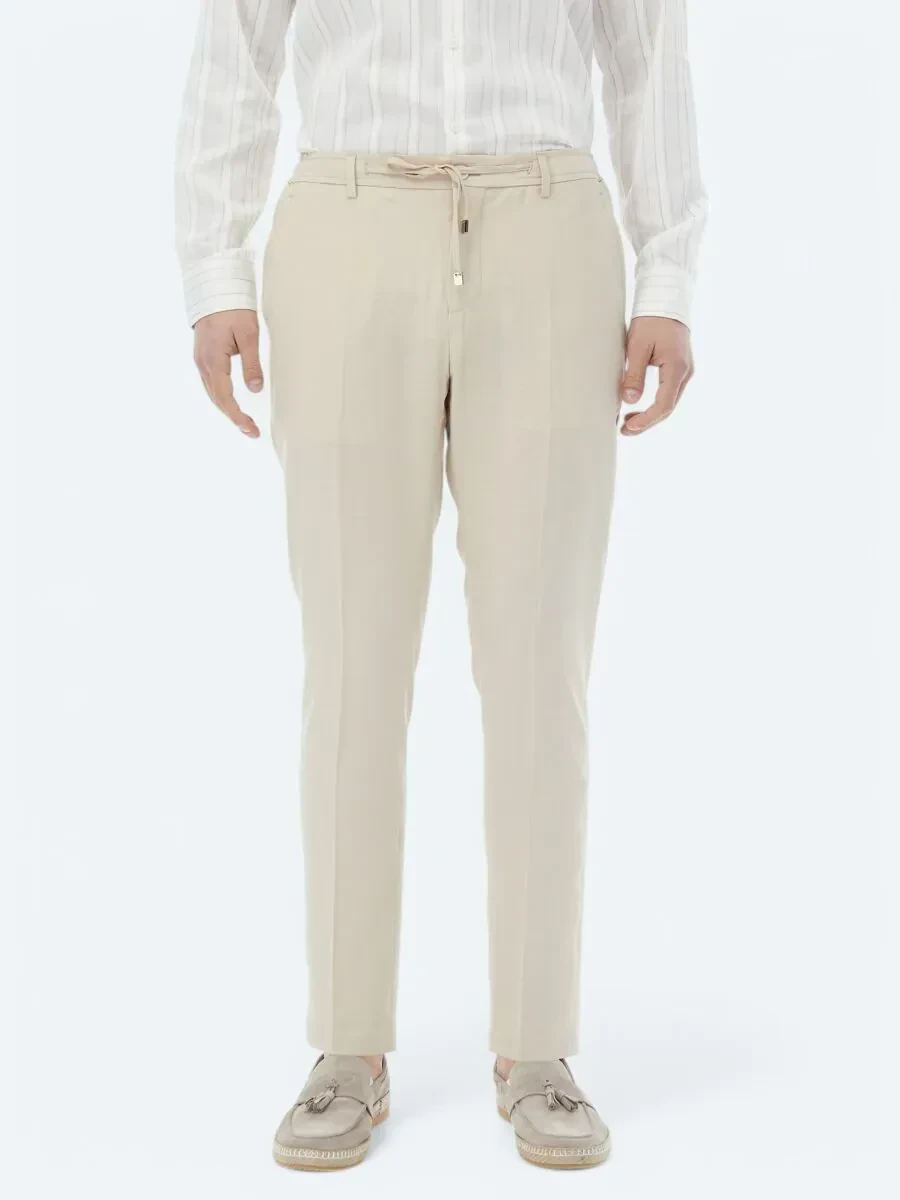 Bej Düz Modern Fit Takım Elbise - 14