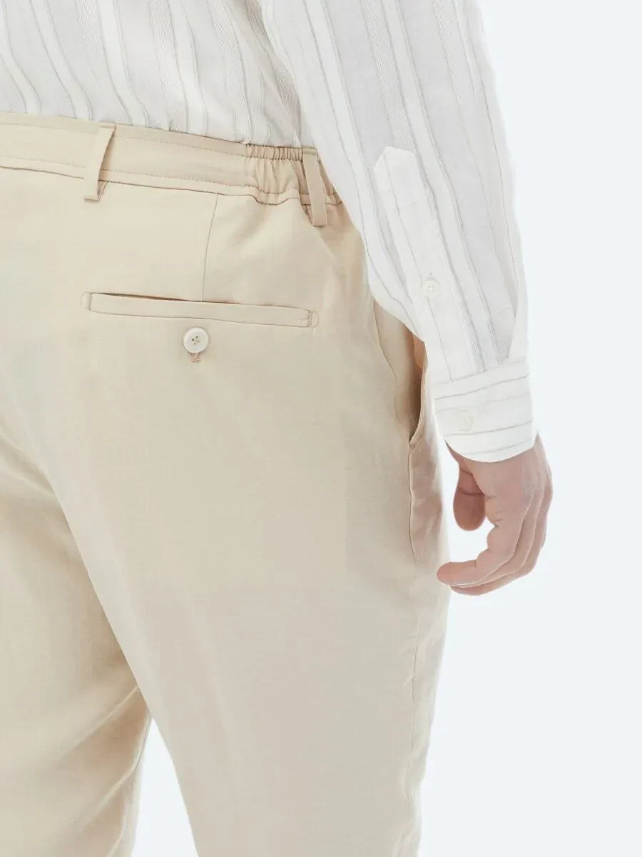 Bej Düz Modern Fit Takım Elbise - 18