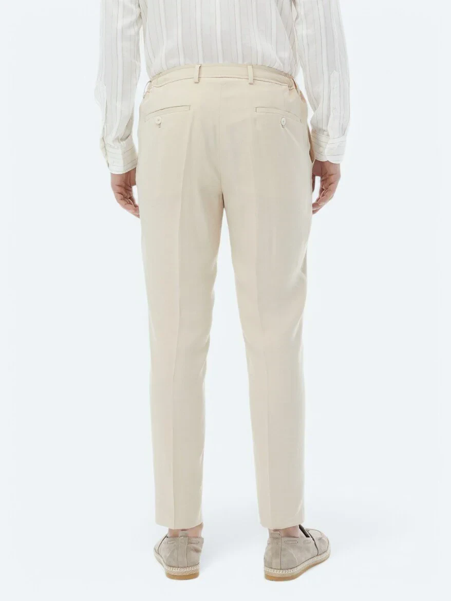 Bej Düz Modern Fit Takım Elbise - 19
