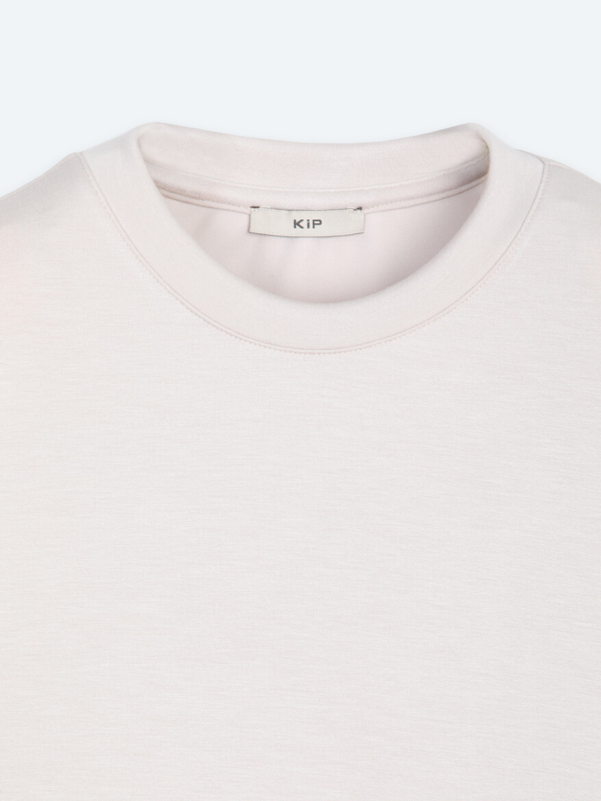 Bej Düz Sweatshırt - 8