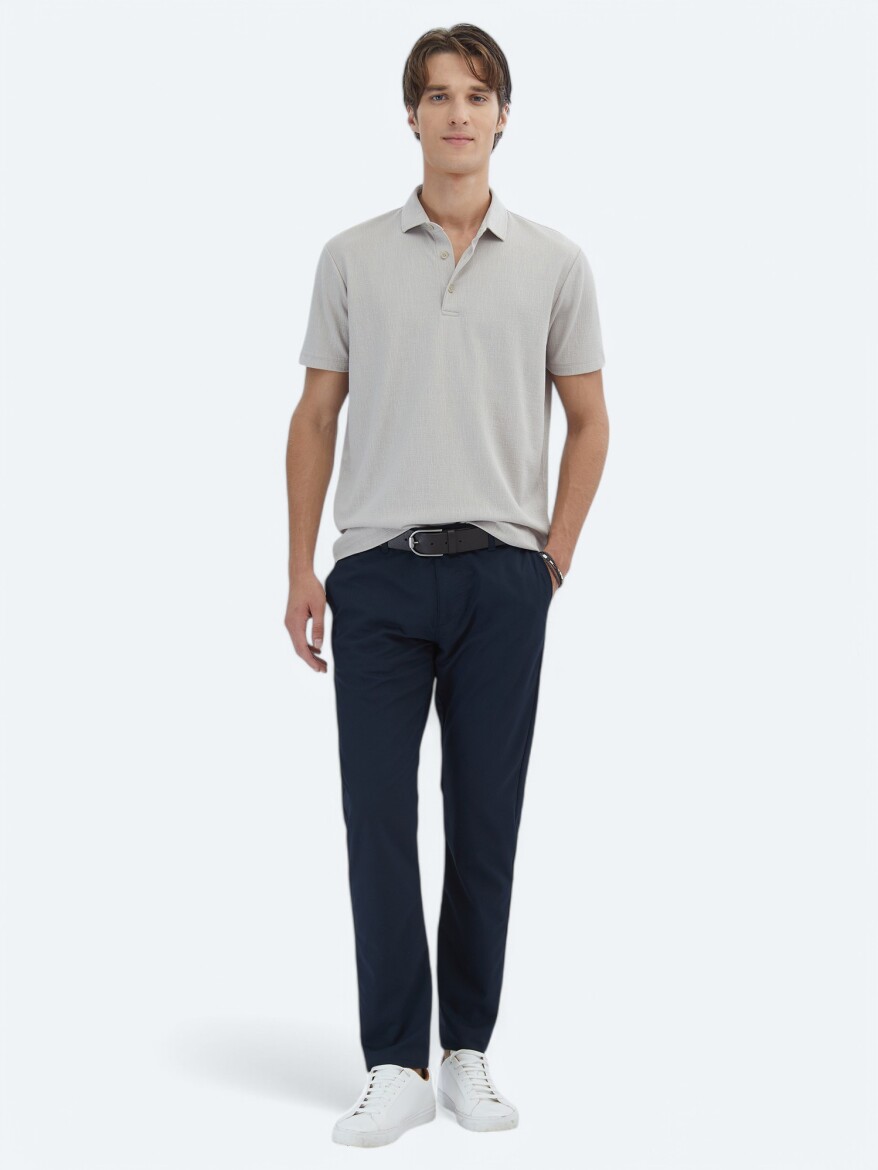 Bej Jakarlı Polo Yaka T-Shirt - 2