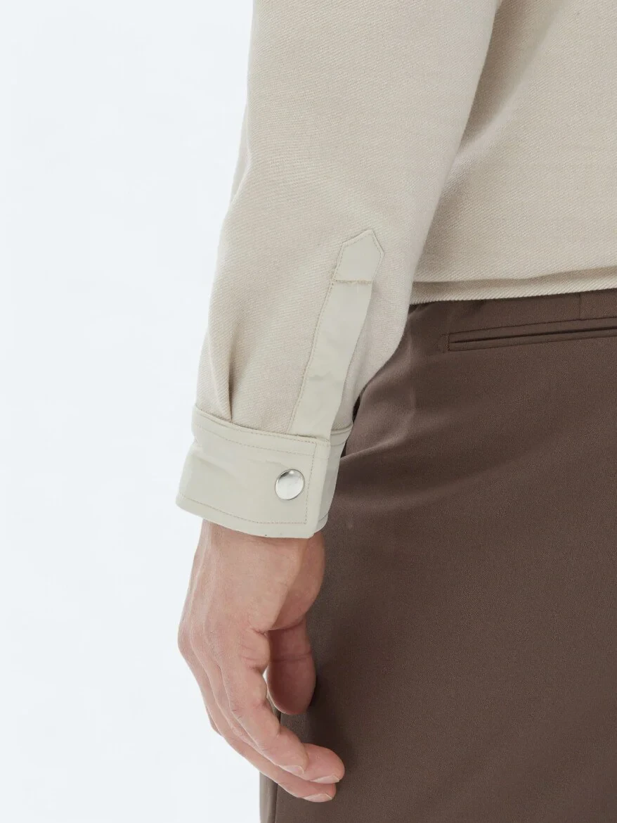 Bej Kapüşonlu Sweatshırt - 5