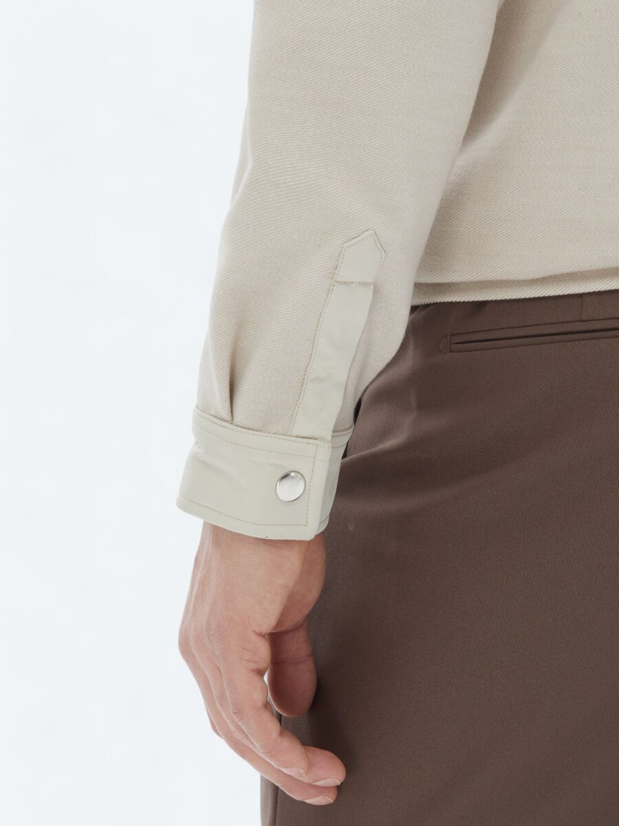 Bej Kapüşonlu Sweatshırt - 5