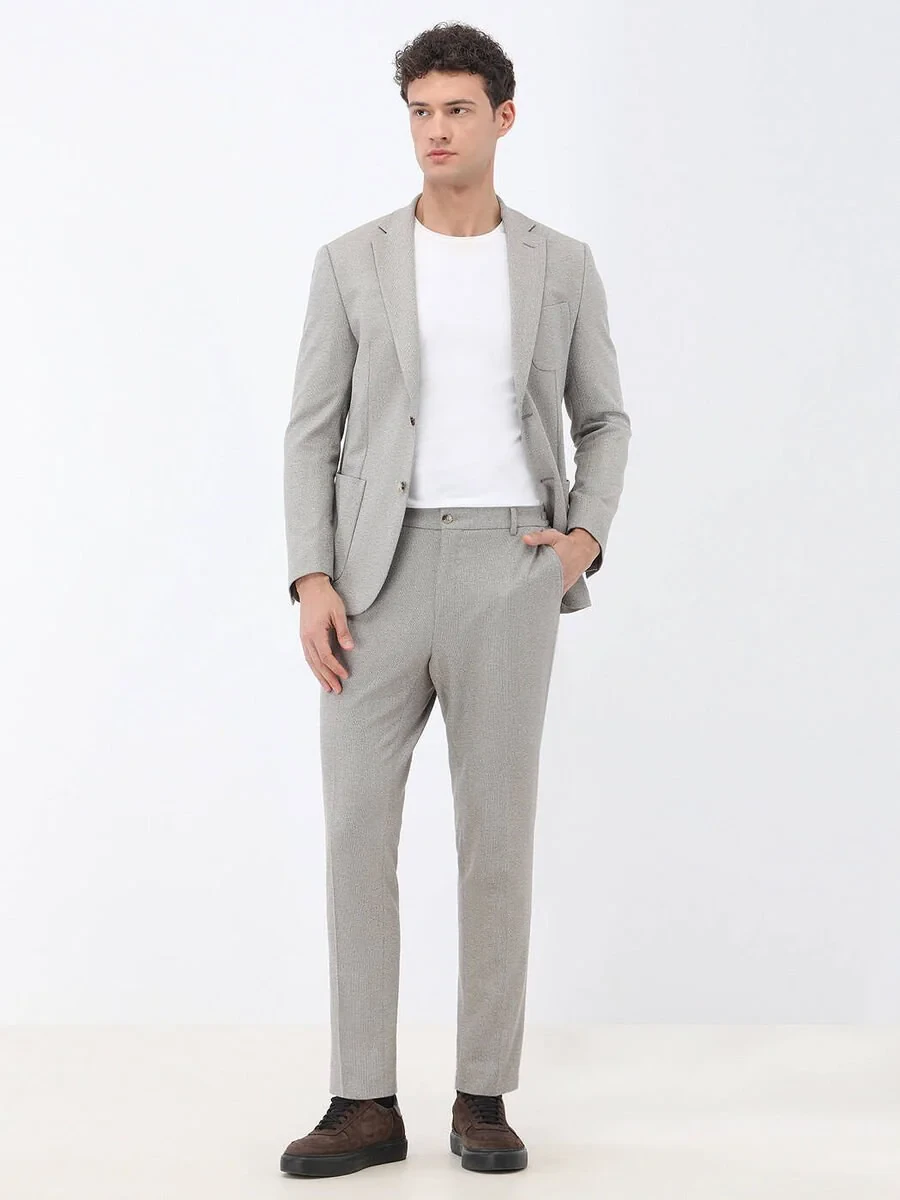 Bej Mikro Slim Fit Takım Elbise - 4