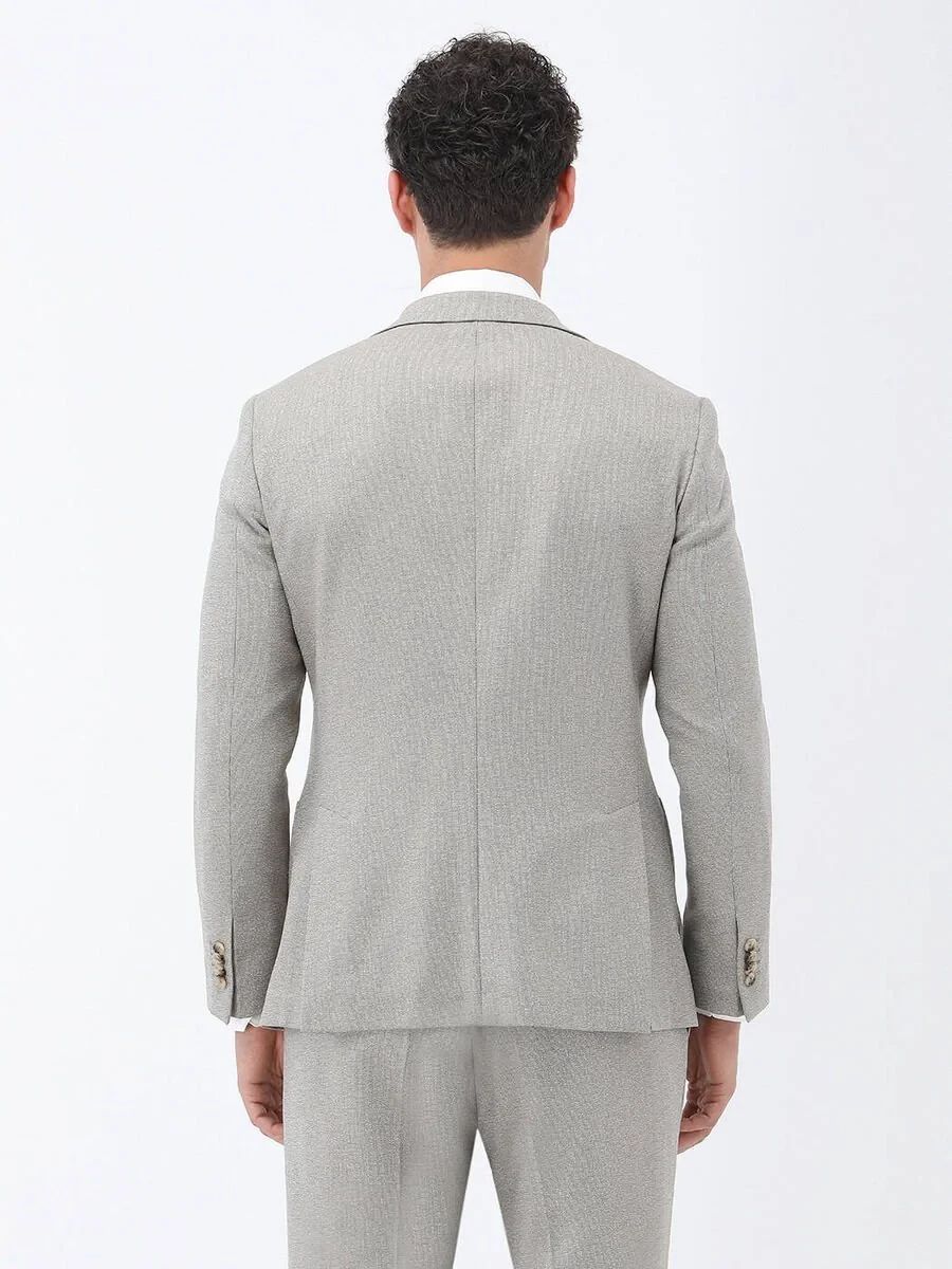 Bej Mikro Slim Fit Takım Elbise - 13