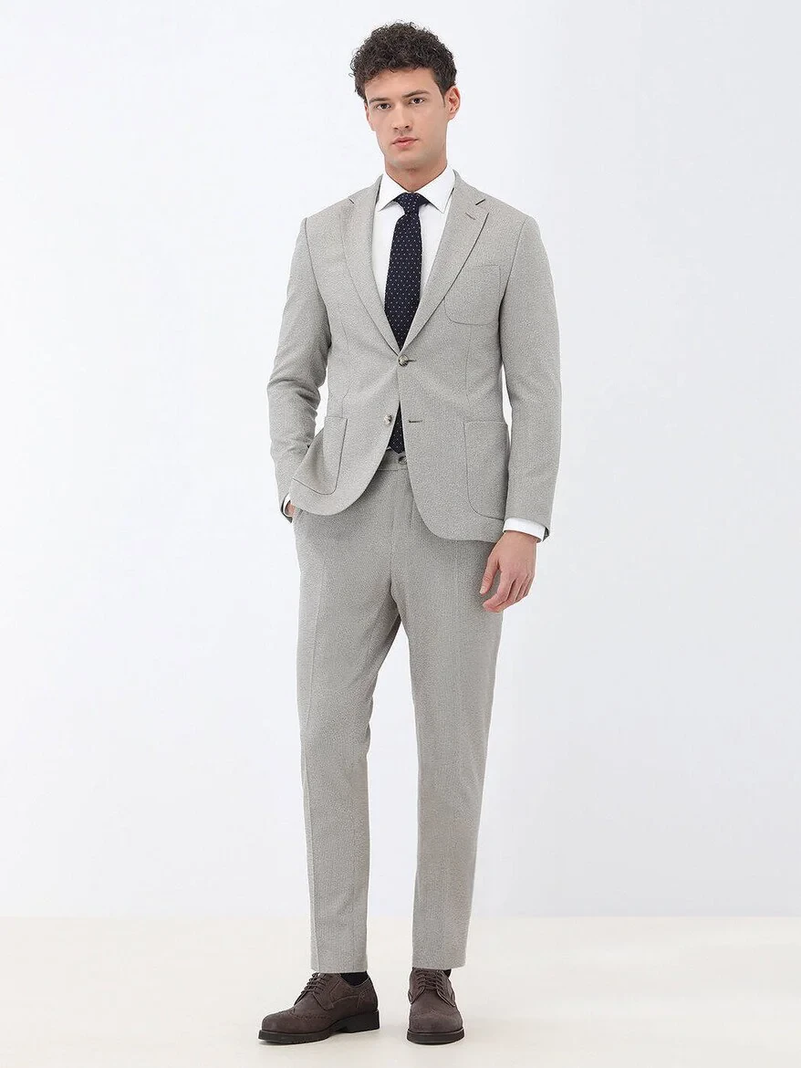 Bej Mikro Slim Fit Takım Elbise - 14