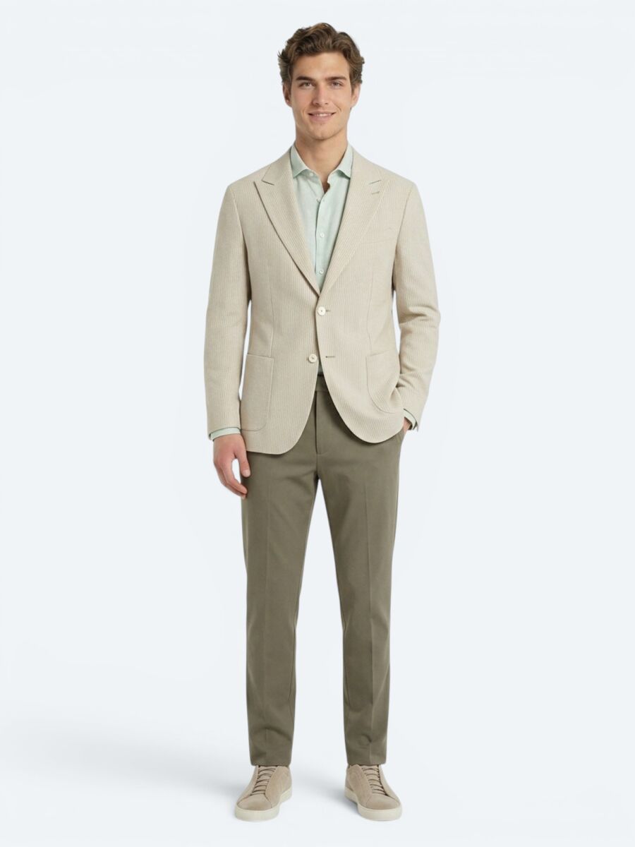 Bej Modern Fit Pamuk Karışımlı Ceket - 4