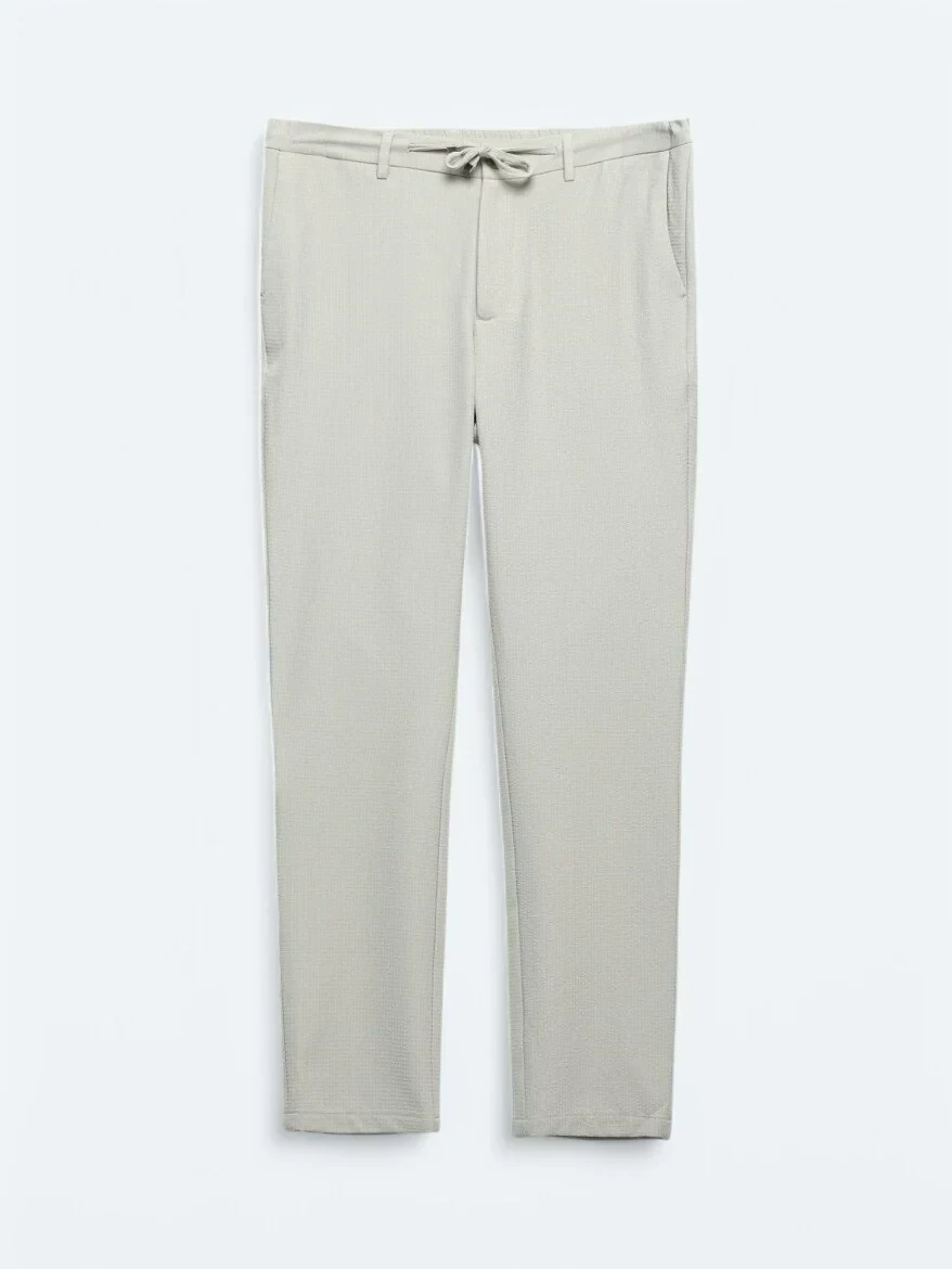Bej Örme Jogging Fit Casual Pantolon - 5