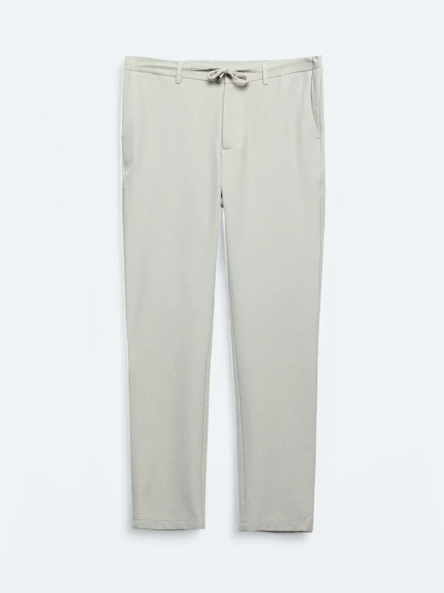 Bej Örme Jogging Fit Casual Pantolon - 5