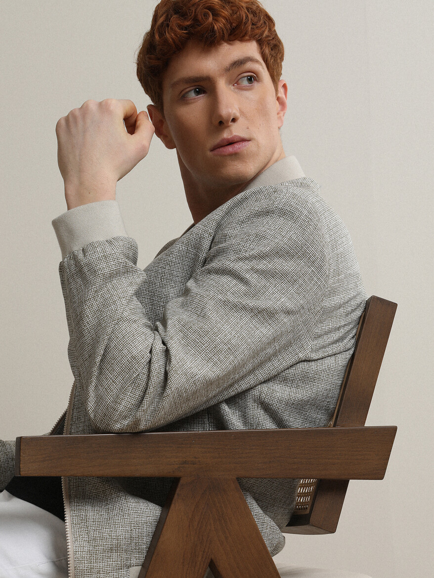 Bej Regular Fit Casual Dokuma Mont - 1