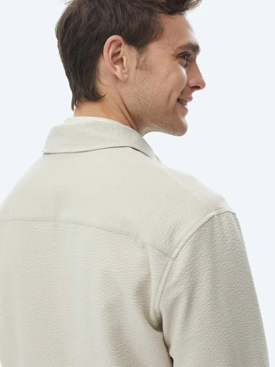 Bej Regular Fit Casual Dokuma Mont - 13