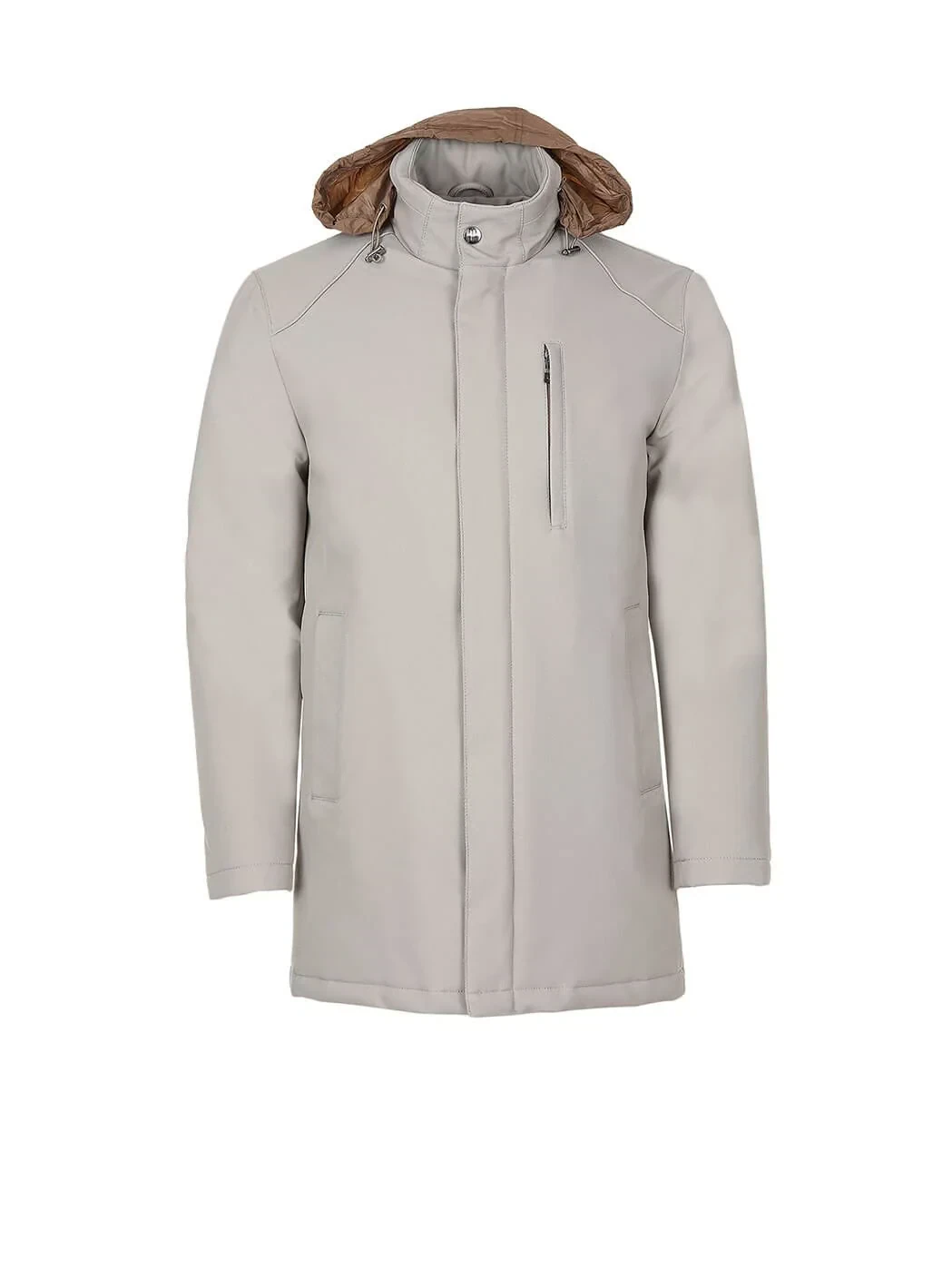 Bej Regular Fit Casual Dokuma Pardesü - 6