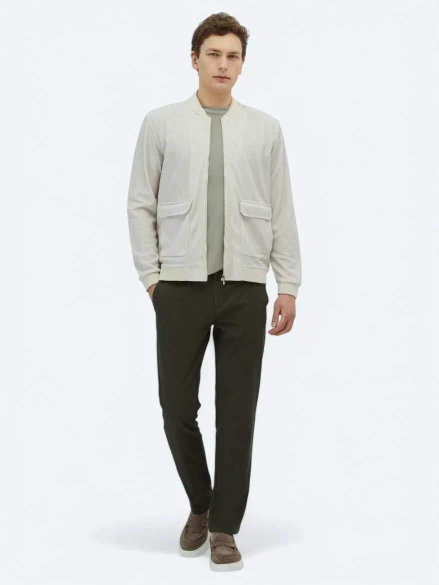 Bej Regular Fit Casual Örme Mont - 2