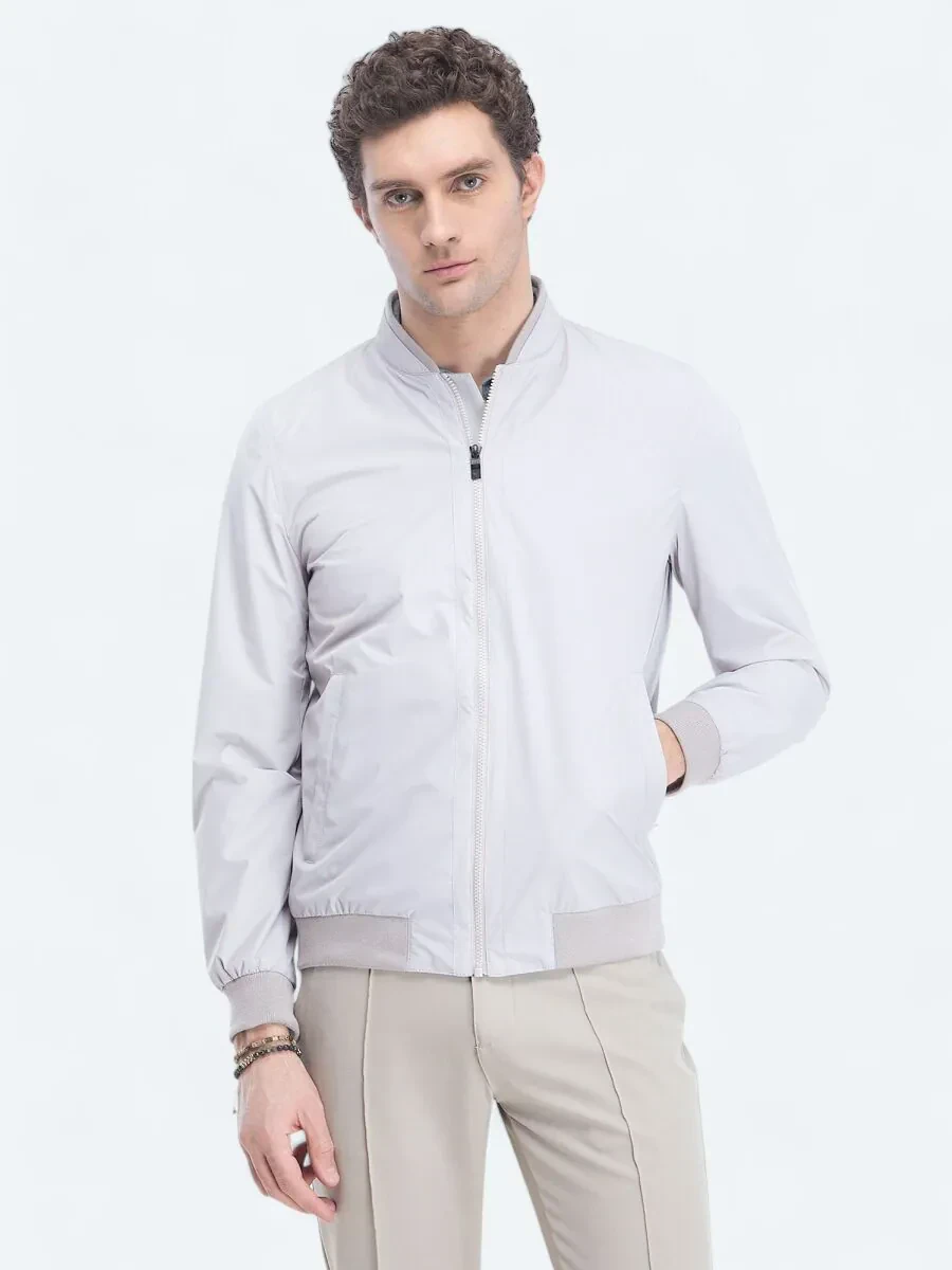 Bej Regular Fit Dik Yaka Casual Dokuma Mont - 1