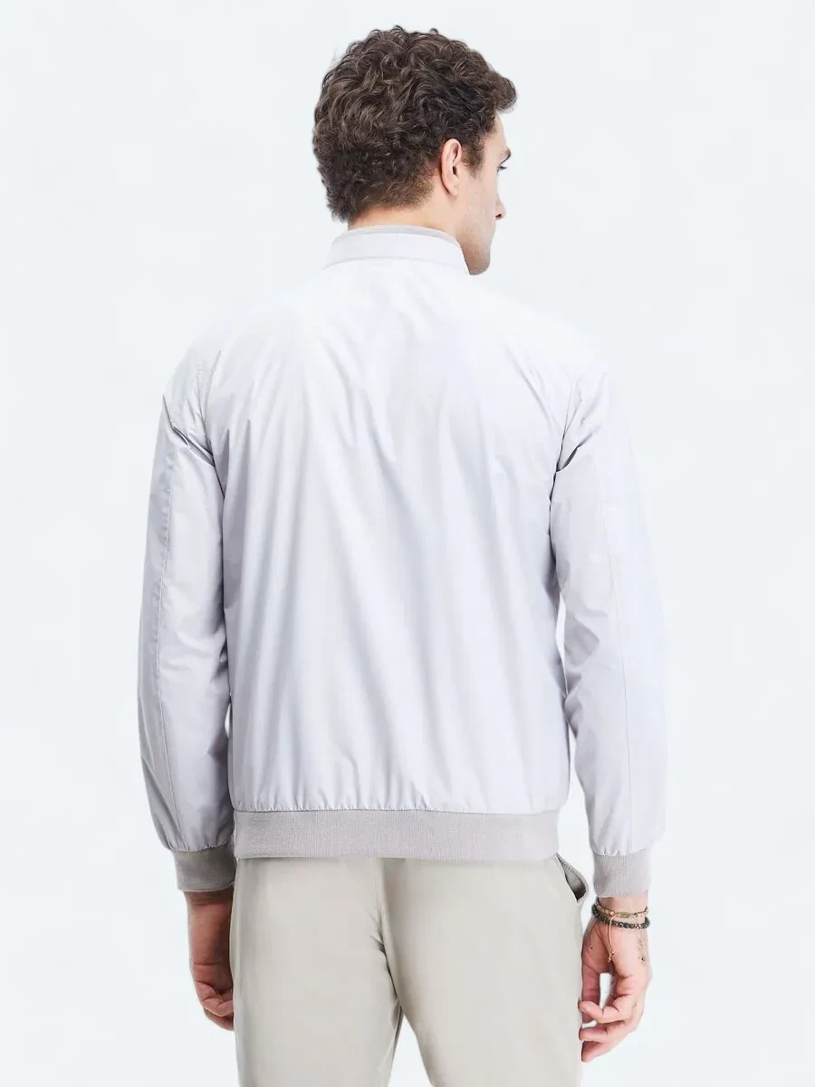 Bej Regular Fit Dik Yaka Casual Dokuma Mont - 5