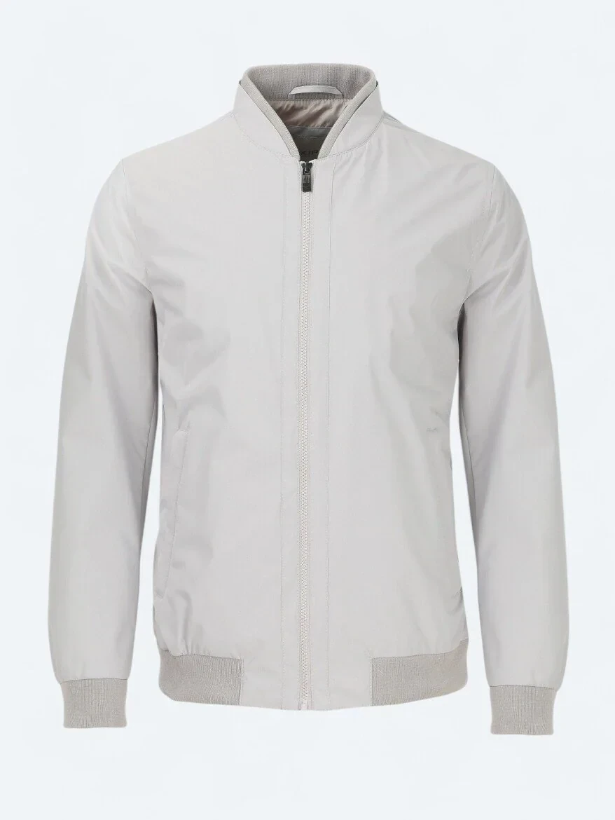 Bej Regular Fit Dik Yaka Casual Dokuma Mont - 6