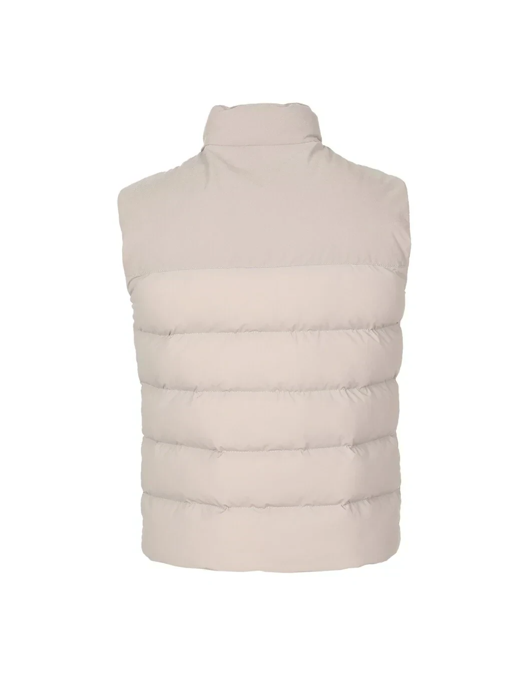 Bej Regular Fit Dik Yaka Casual Dokuma Spor Yelek - 5