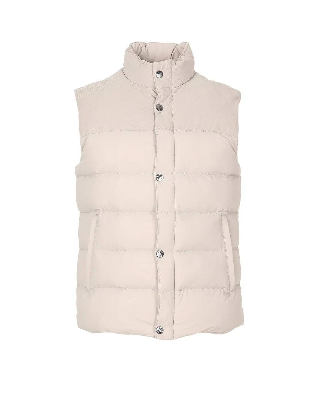Bej Regular Fit Dik Yaka Casual Dokuma Spor Yelek - 6