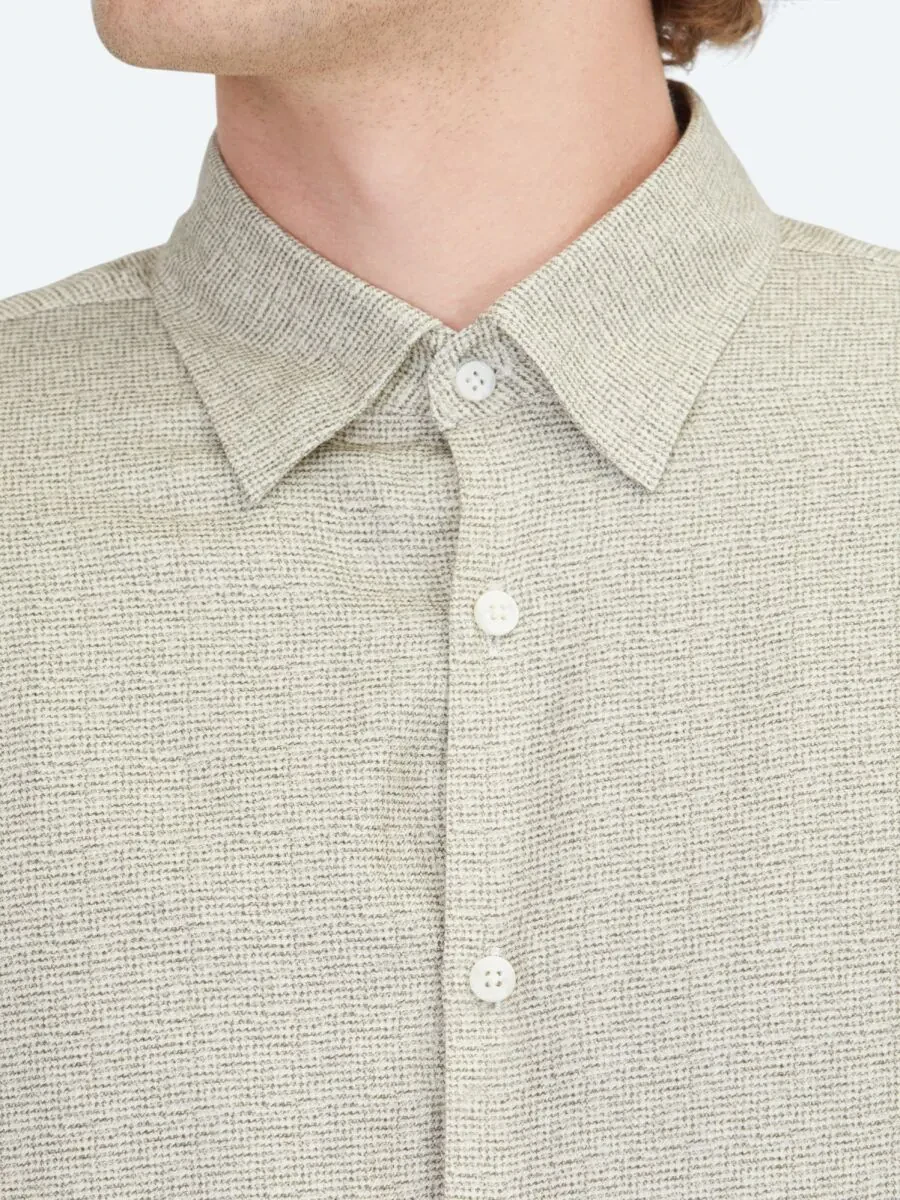 Bej Regular Fit Dokuma Casual %100 Pamuk Gömlek - 5