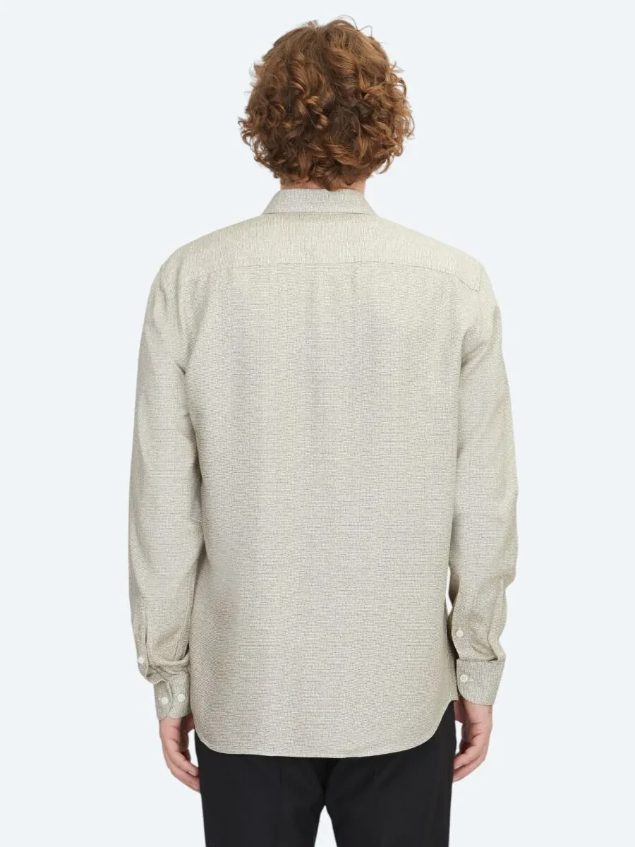 Bej Regular Fit Dokuma Casual %100 Pamuk Gömlek - 6