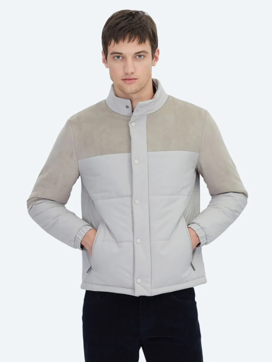 Bej Regular Fit Micro Jel Elyaflı Spor Ceket - 3