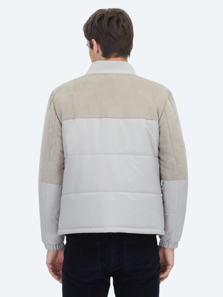 Bej Regular Fit Micro Jel Elyaflı Spor Ceket - 6