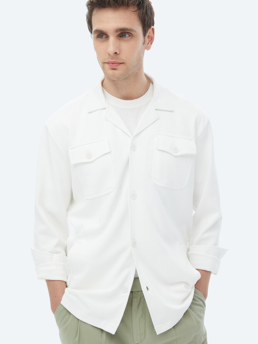 Bej Regular Fit Overshırt - 6